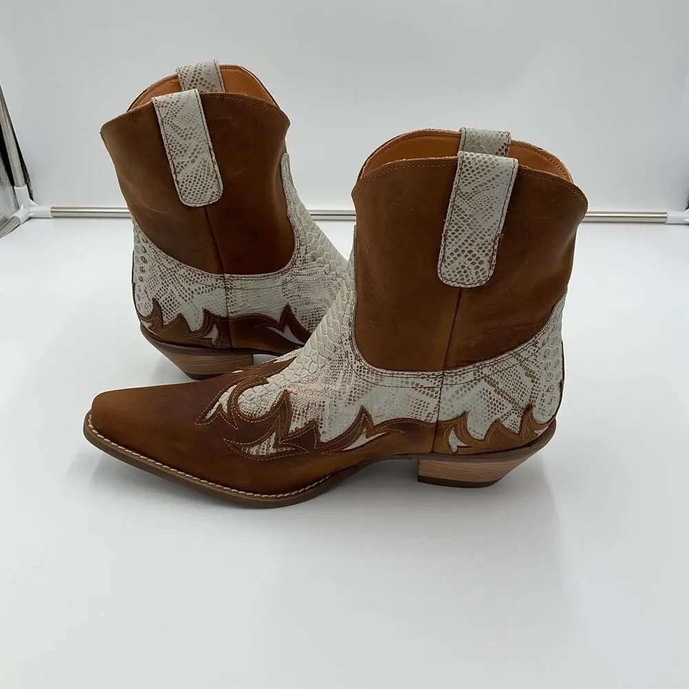 Dingo Womens Cobra Kiss Western Cowgirl Snakeskin Boots Size‎ 11 Leather Ankle